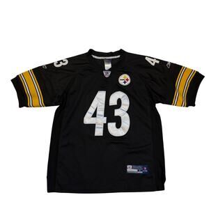 Pittsburg Steelers Troy Polamalu #43 Football Jersey Black Youth Sz Large Reebok